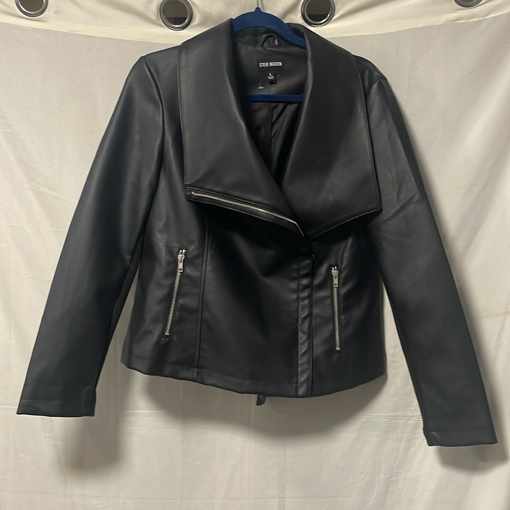 NWOT Steve Madden Faux Leather Moto Jacket Size Large